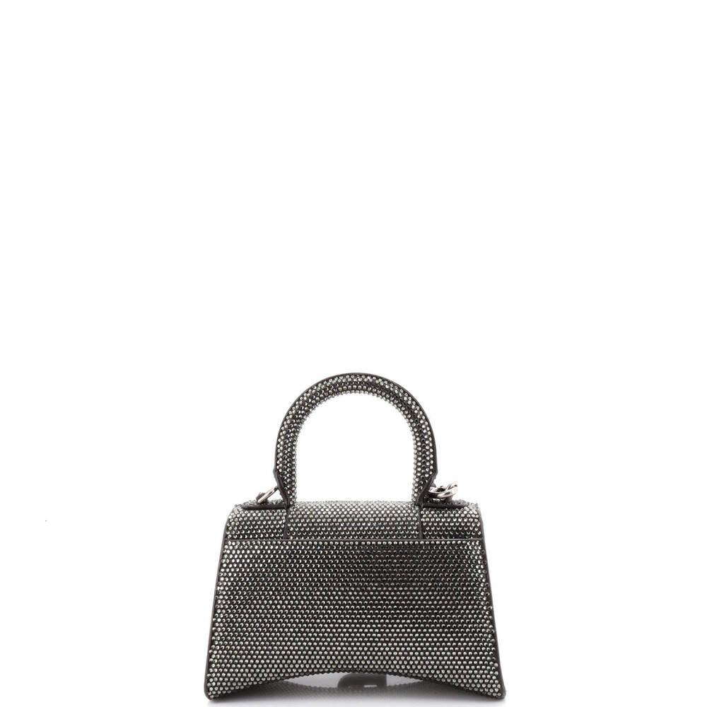 Balenciaga XS Hourglass Top Handle Bag Suede with Crystals - Picture 3 of 6